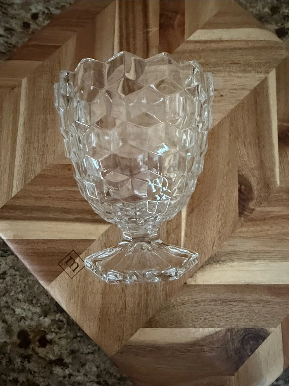 Vintage Fostoria clear footed candy dish or server